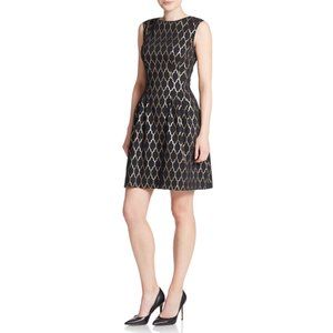 Vince Camuto Black and Gold Cocktail Party Dress Size 6